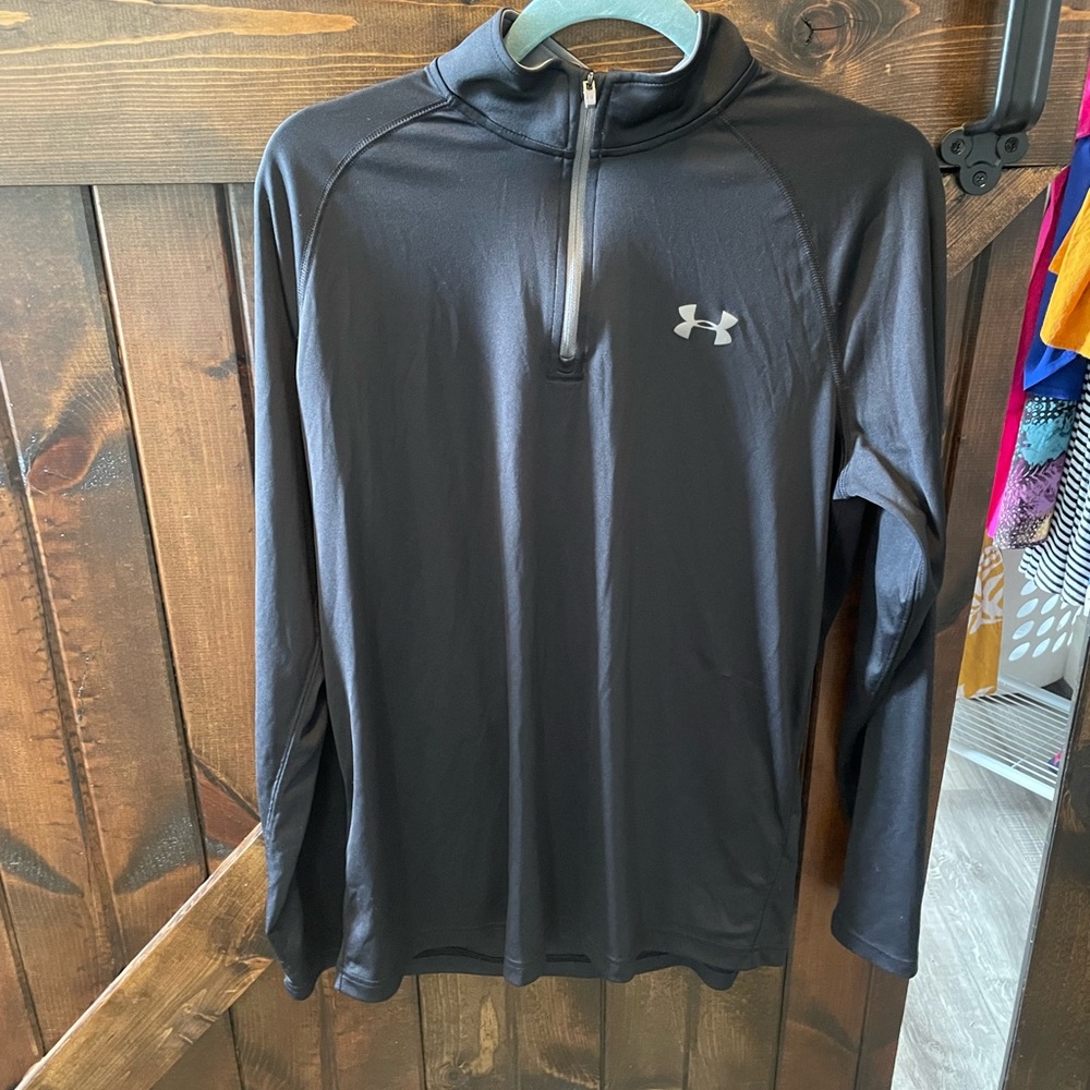 Under Armour Black and Gray Half-Zip Pullover